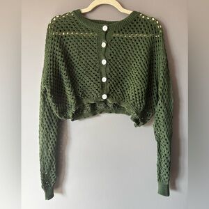 Green Knit Women's Sweater